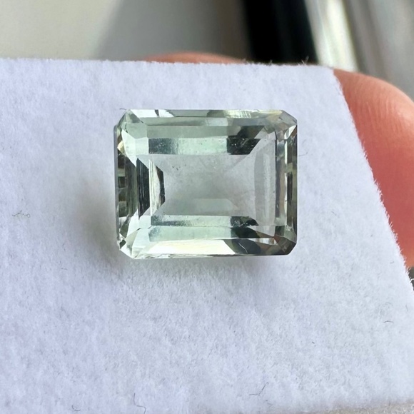 🌿 MINTY ELEGANCE 4.04ct Natural Prasiolite (Green Amethyst) ✨ Emerald Cut Gem